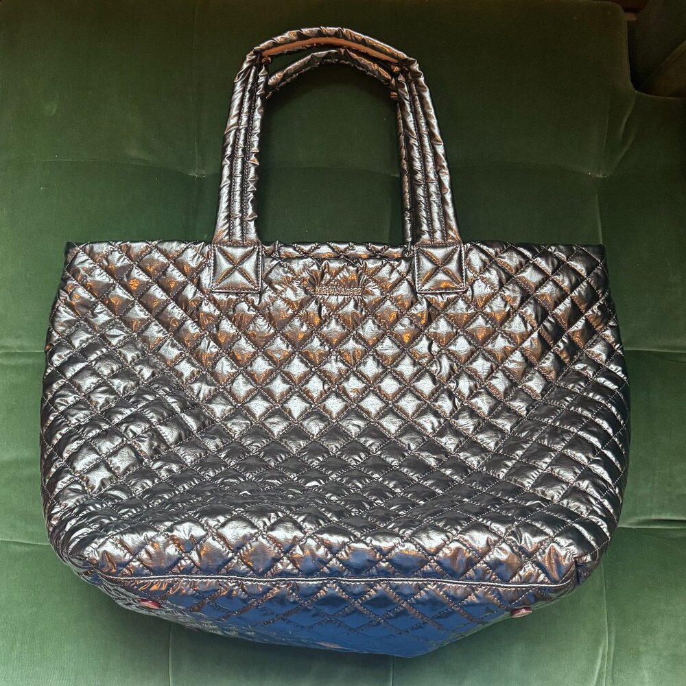 NWT SOLD OUT MZ Wallace Large Metro Tote Deluxe, Moondust Metallic Lacquer